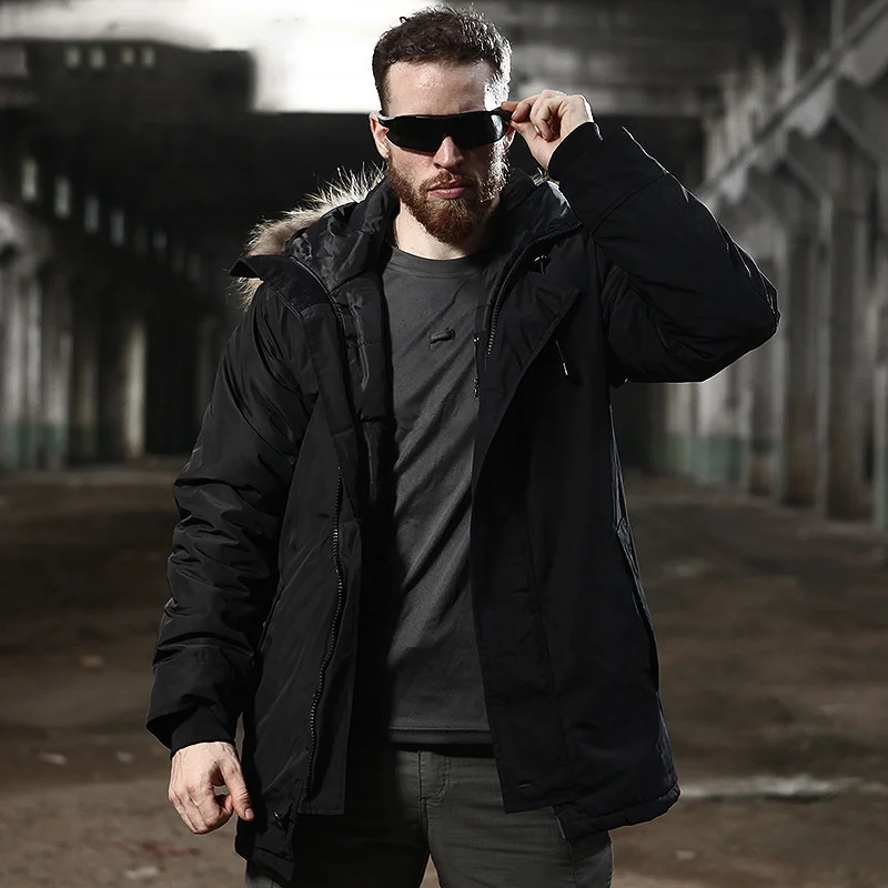 Military Winter N3B Bomber Jacket Men Windbreaker Long Canada Coats Real Fur Collar Thick Warm Waterproof Tactical Parka Male
