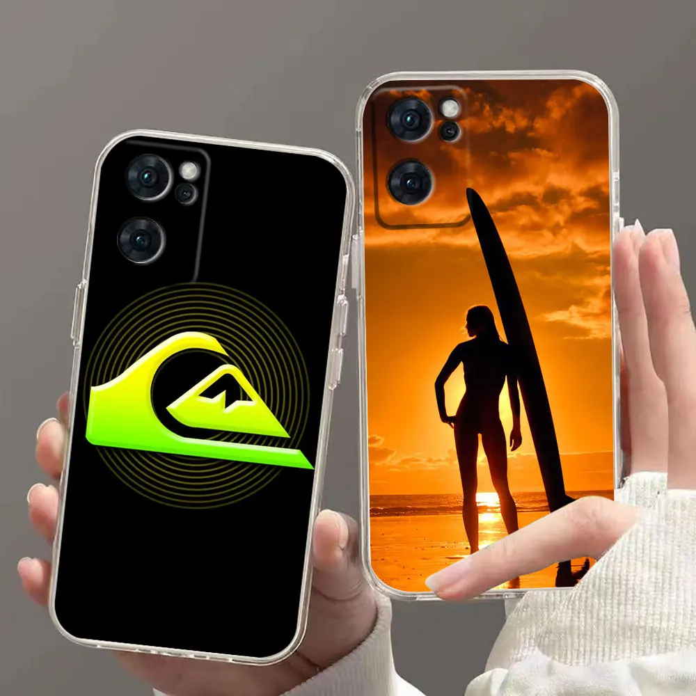 

S-Surfboard Q-Quiksilver Clear Case Funda For OPPO RENO 7 6 5 4 2F A15 FIND X5 X3 A55 A73 A74 A92 A93 A94 F11 F7 4G 5G PRO Case