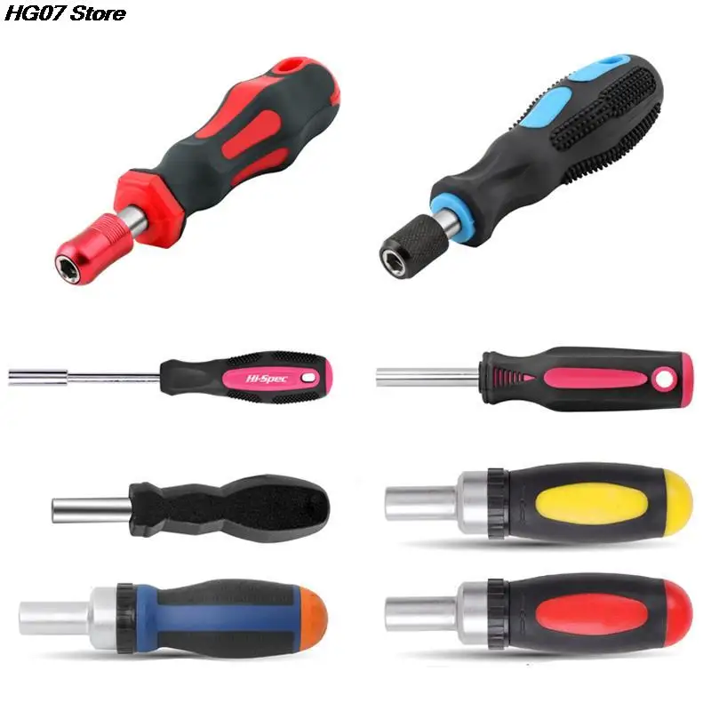 

6.35Mm Ratchet Screwdriver Bit Holder Handle Multifunction Magnetic Bit Driver For Slotted Hex Torx Phillips Bit Dropshipping