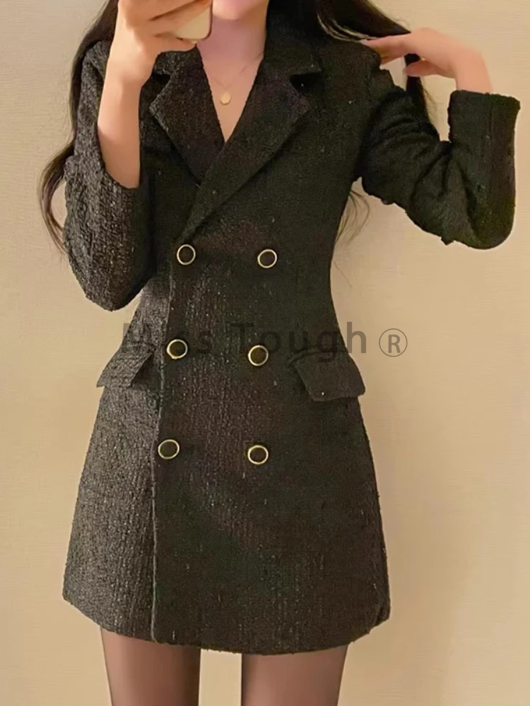 Южная Корея шикарное осеннее темпераментное изящное костюмное платье с