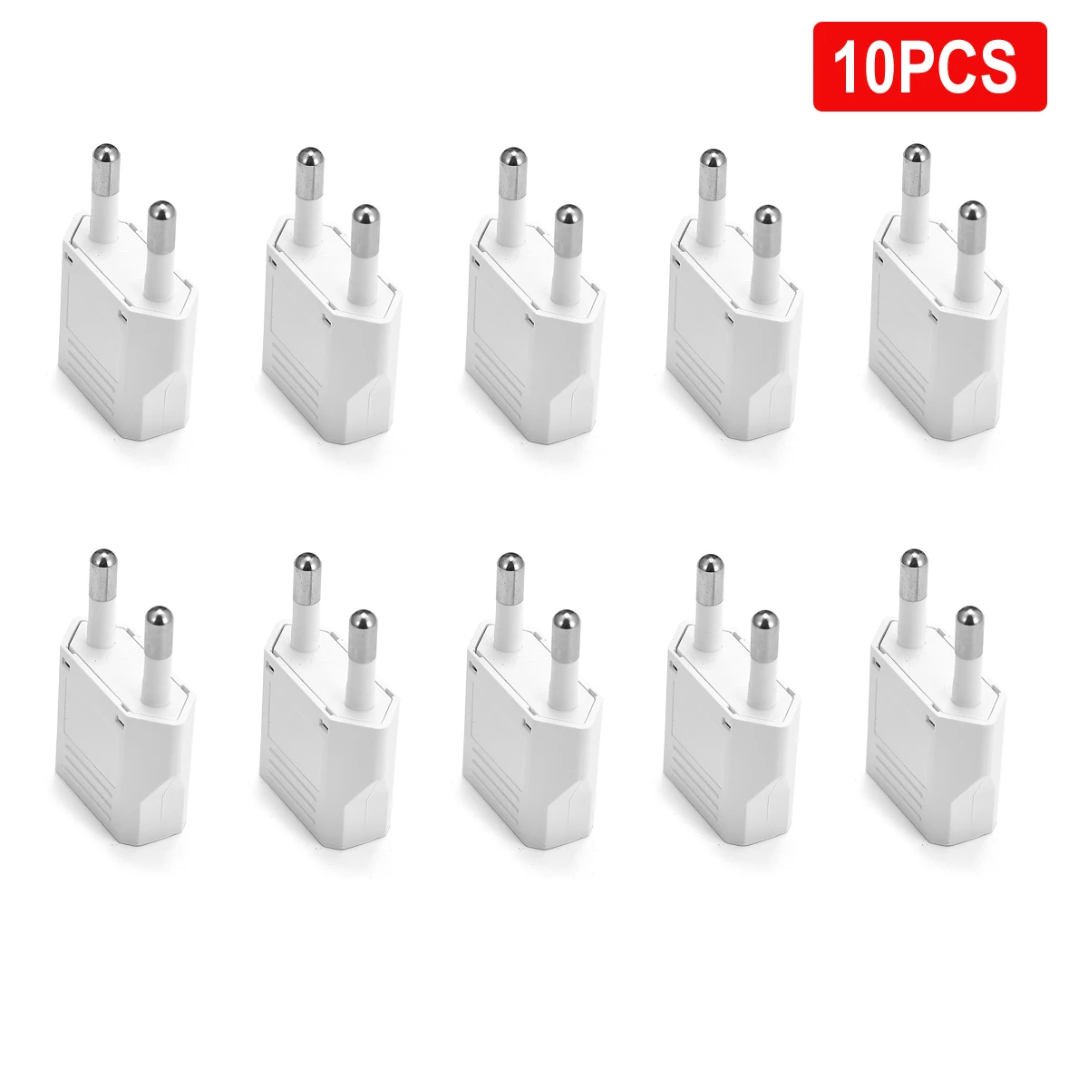 Купи 1-100pcs 4.0/4.8mm EU Plug Adapter EU US Israel To Euro KR BR Brazil Plug Converter American Travel Power Adapter Plug Socket за 34 рублей в магазине AliExpress