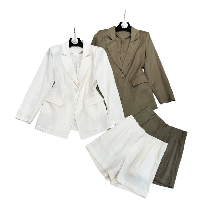 24 новых высококачественных солнцезащитных костюма Ramie пальто шорты летний