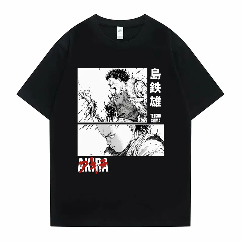 

Japanese Anime Akira T Shirt Tetsuo Shima Print T-shirts Motorcycle Tees Men Women Fashion Summer Loose Tshirt Man Short Sleeve