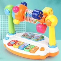 kids gift animals sounding keyboard children baby rotating music piano with light sound educational toy baby playing type musica