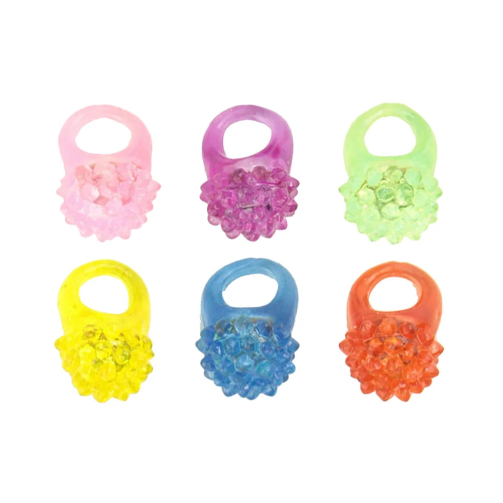 

10 Pcs LED Bumpy Ring Flashing Rings Toy Set Strawberry Shaped Jelly Child