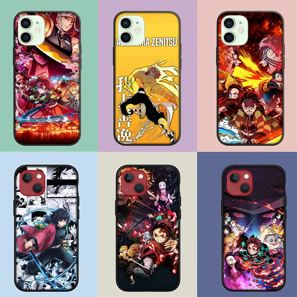 Мягкий чехол Demon Slayer Agatsuma Zenitsu Tanjirou для iPhone 16 15 14 13 12 Mini Pro XS Max X XR 7 8 Plus + телефона