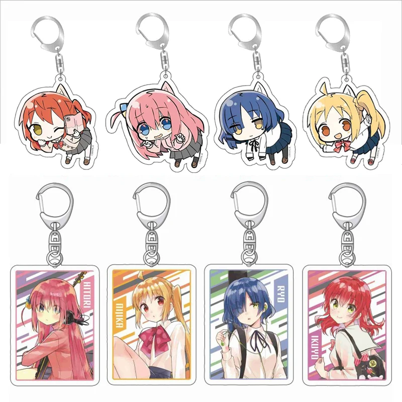 

20Pcs/Lot Anime Keychains BOCCHI THE ROCK! Acrylic Keyring Gotou Hitori Yamada Ryo Cosplay Key Chain Jewelry Wholesale