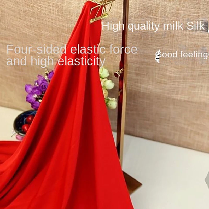 Четырехсторонняя тянущаяся ткань для путешествий Акула молочный шелк мягкая и