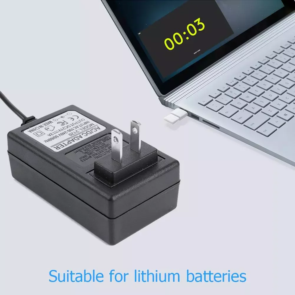 

2A 18650 Lithium Battery Charger DC5.5mm US EU Plug Power Adapter Charger for 18490 14650 14514430 Li-ion Battery Pack