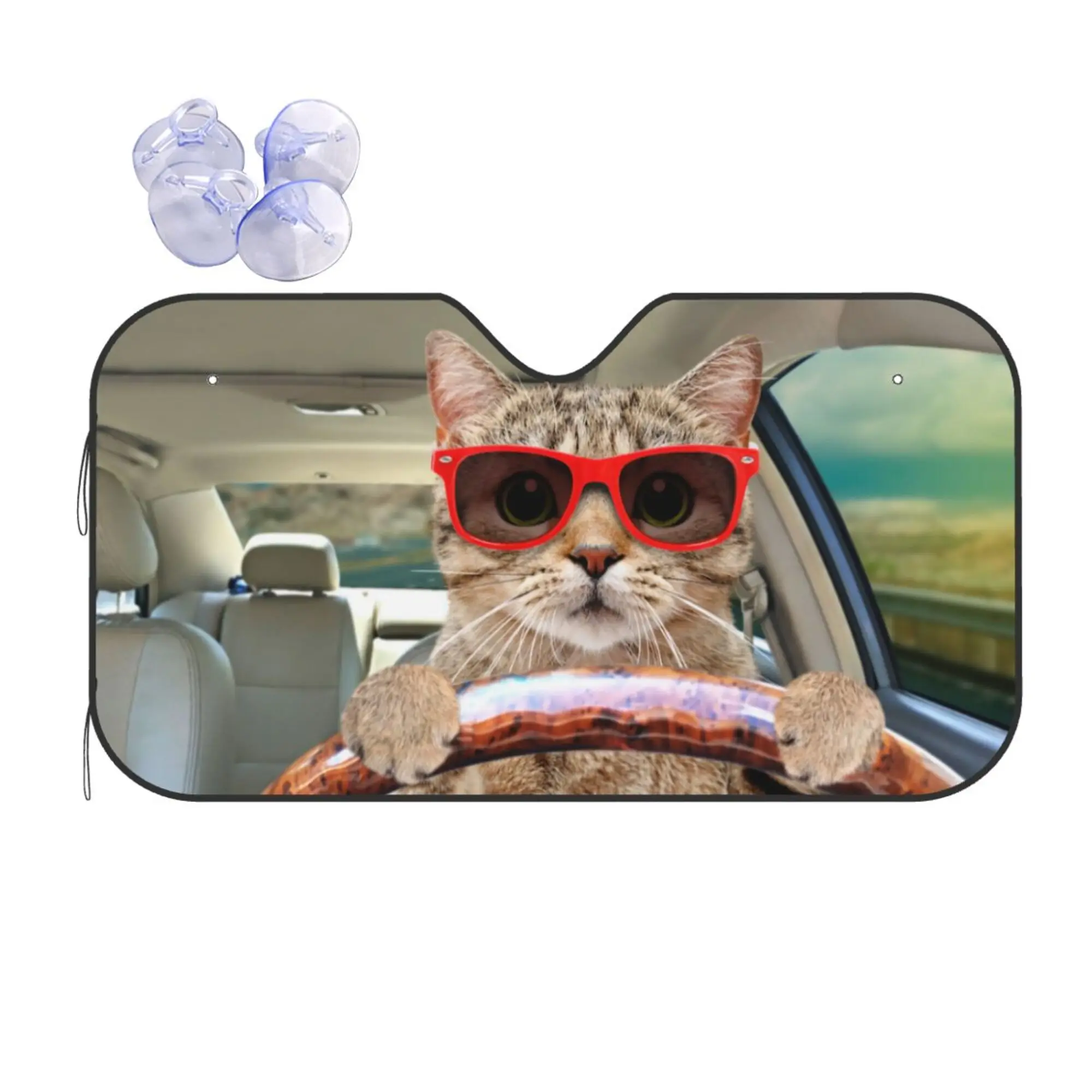 

Забавный милый котенок для вождения автомобиля, солнцезащитный козырек для лобового стекла, складной козырек от УФ-лучей, солнцезащитный козырек для защиты вашего автомобиля от прохлады