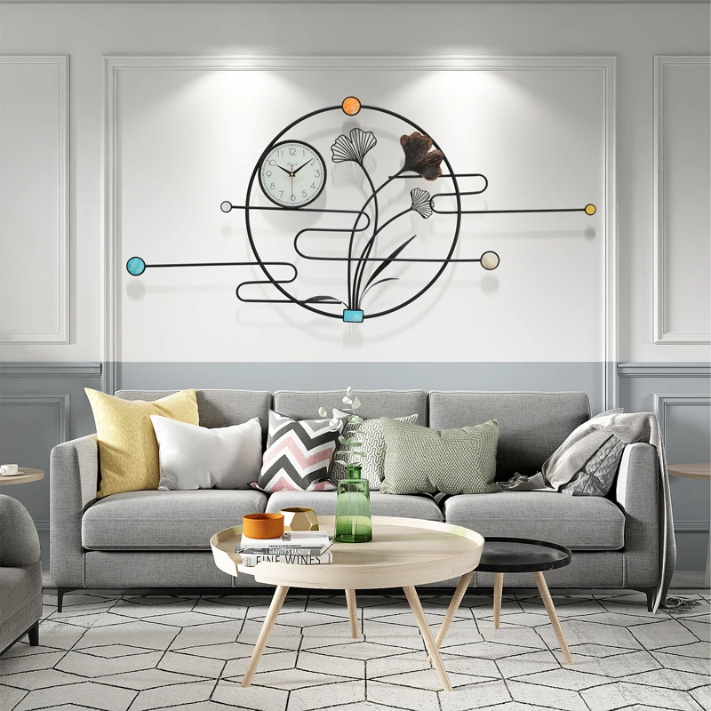 Aesthetic Industrial Wall Clock Korean Rustic Elegant Large 