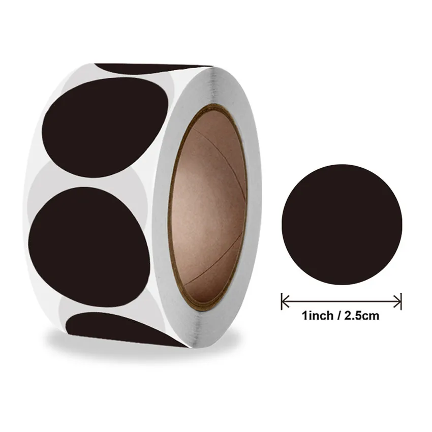 500 шт. в рулоне черные круглые/в форме сердца Наклейки с этикетками наклейки для