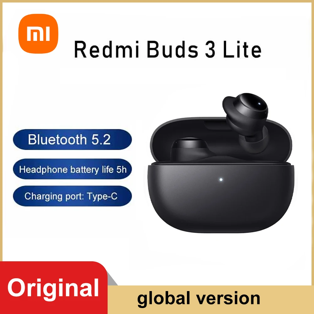 

Xiaomi Redmi Buds 3 Lite TWS Bluetooth 5.2 Earphone Waterproof IP54 18 Hours Battery Life Low Latency Ture Wireless Headphones