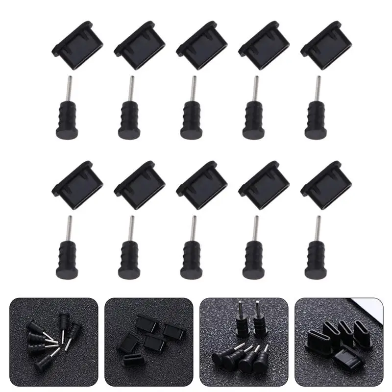 

30pcs Silicone Type-C Dust Plugs for Type-C Port Earphone on Phone Tablet Laptop