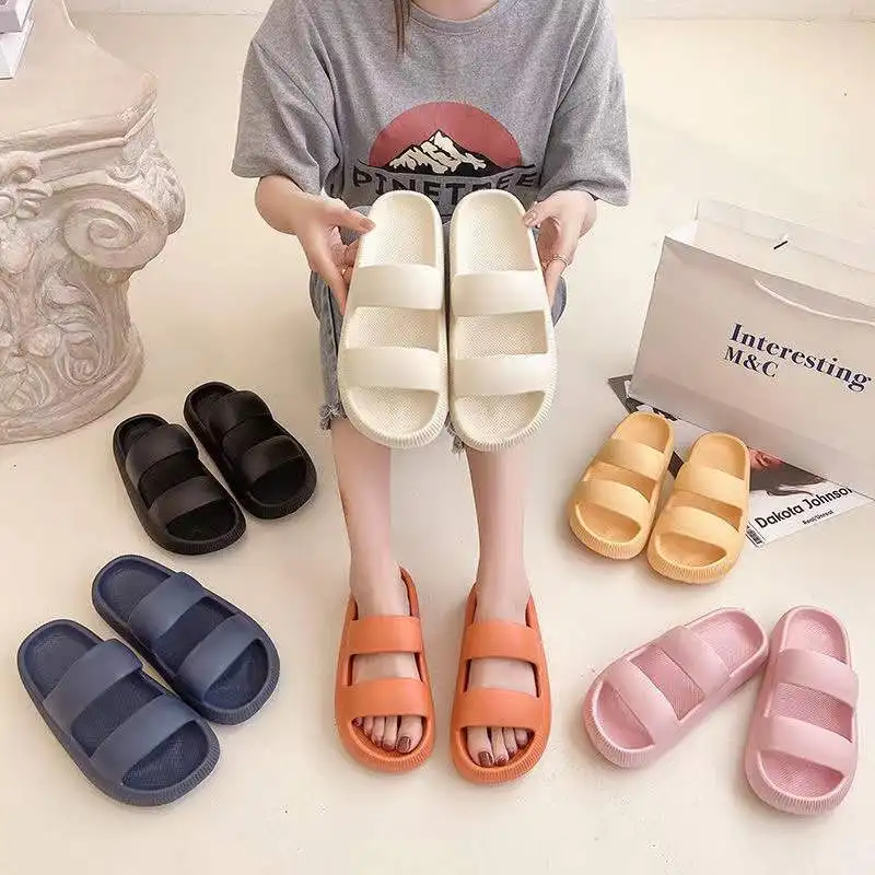 Thick Soled Korean Women Slippers Ins Trendy Summer Female Slippers Outer Wear Slippers Home Indoor Anti-slip