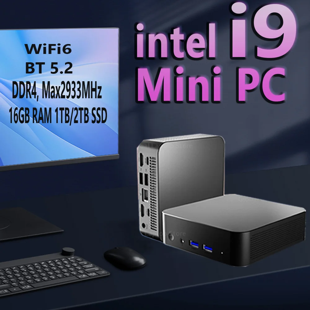 Портативный Wi-Fi 6 мини-ПК Windows 11 Intel Core i9 8950HK Celeron N5095