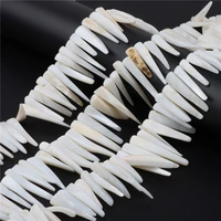 natural shell beads 5 31mm irregular long teeth shape mother of pearl shell beads for holiday jewelry making necklace accessori