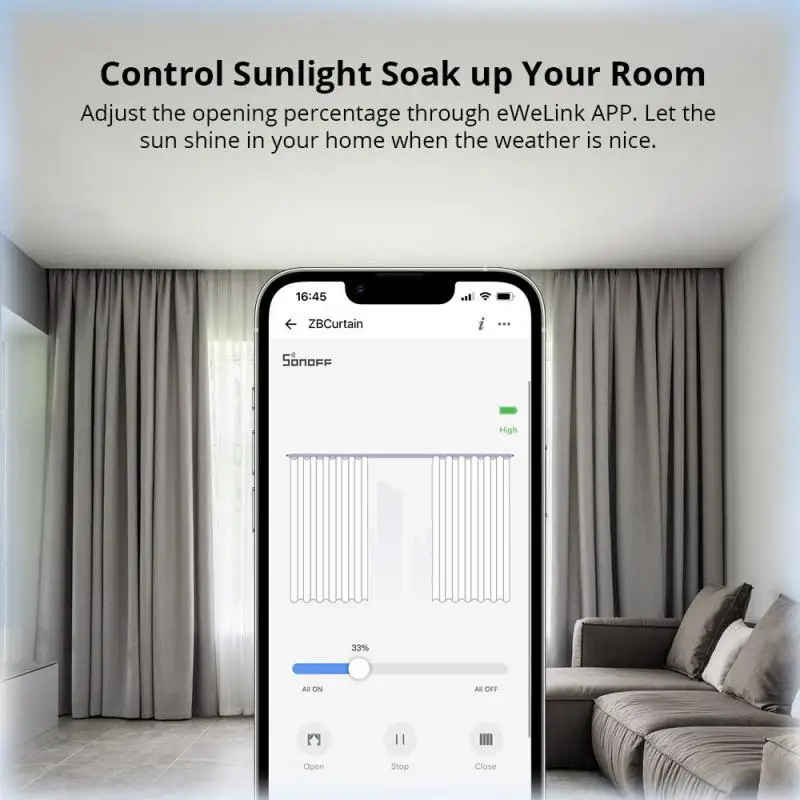 Умный двигатель для штор SONOFF Zigbee 5 В/1 А бесступенчатый с дистанционным