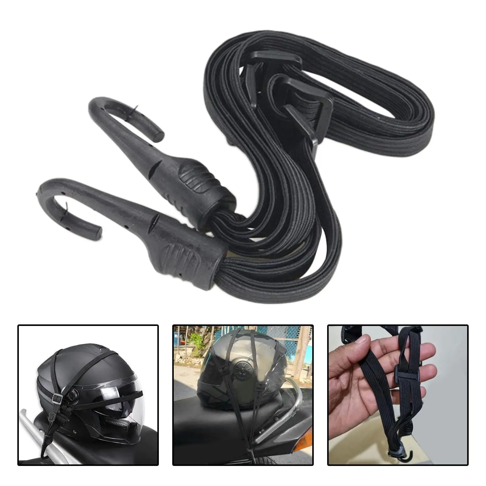 

Motorcycle Helmet Luggage Rope Retractable 90cm Elastic Strap Universal for Outdoor Cargo Camping Suitcases Bike