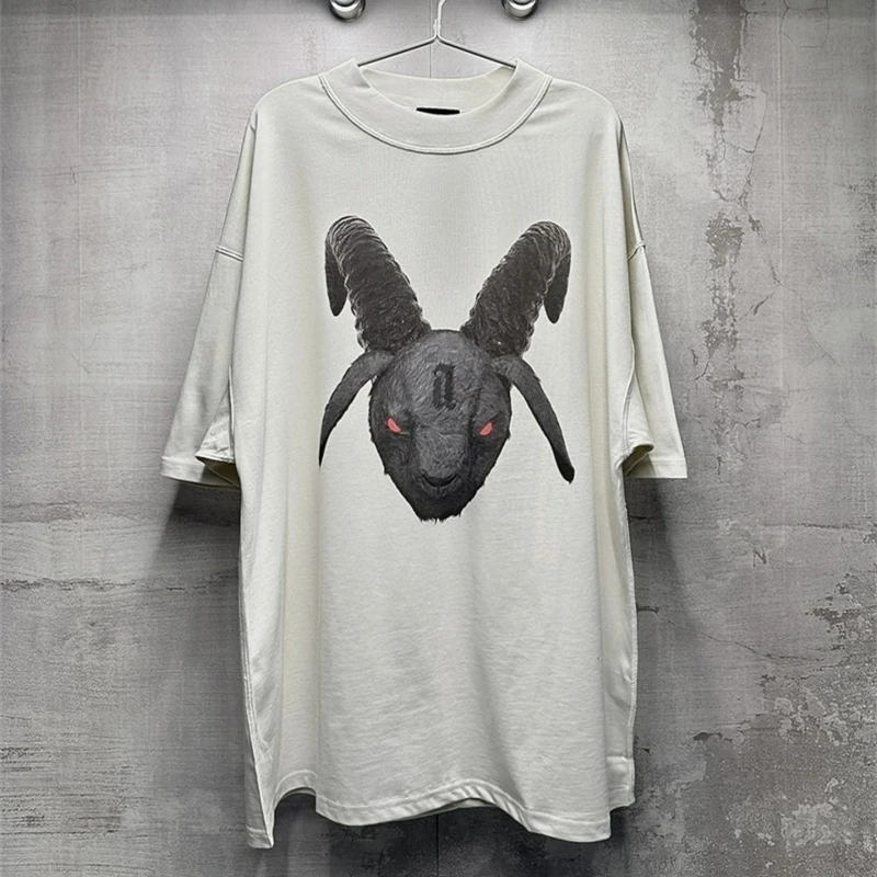 Arnodefrance красный глаз козья голова принт ADF футболка с графическим рисунком высшего качества футболки винтажные свободные моющиеся уличные футболки