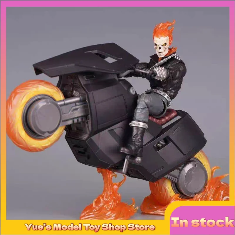 Фото В наличии: Коллекционная фигурка Ghost Rider и мотоцикл из серии Marvel к 85-летию компании, 6-дюймовая анимационная модель, игрушка, подарок. №1