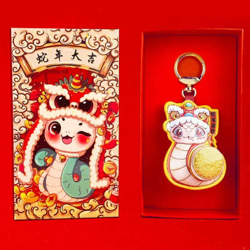 Модный новогодний брелок в виде змеи из искусственной кожи вращающийся для