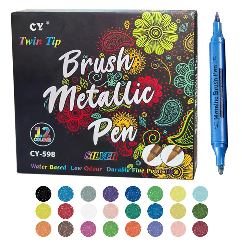 

Металлические перманентные маркеры 24 цвета