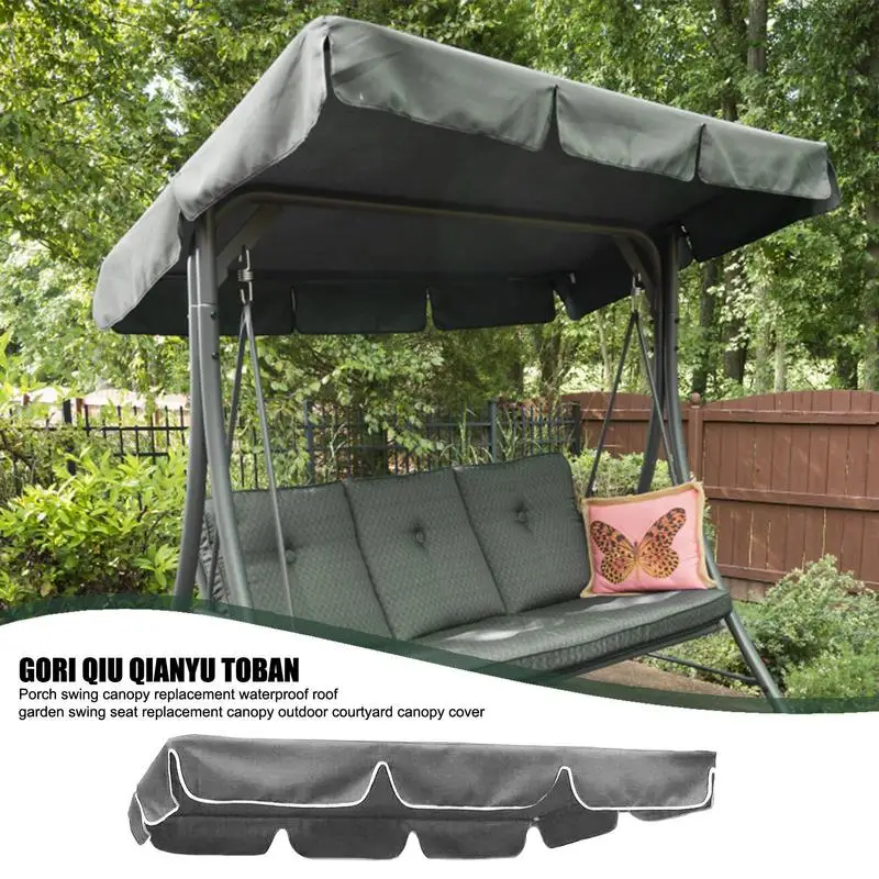 Swing Canopy Replacement Garden Courtyard Outdoor Waterproof Tear Resistant Roof Canopy Replacement Balcony Swing Chair Awning