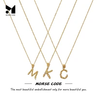 mc 18k gold 925 sterling silver vintage texture zircon initial letter necklace silver choker necklace for women collares jewelry