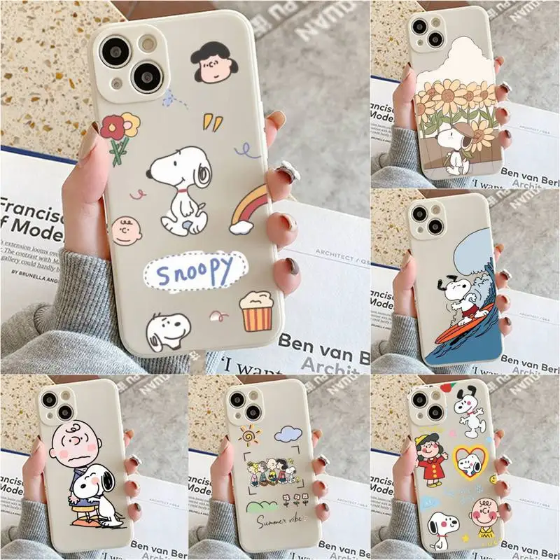 

Cartoon Snoopy Phone Case For Iphone 7 8 Plus X Xr Xs 11 12 13 Se2020 Mini Mobile Iphones 14 Pro Max Case
