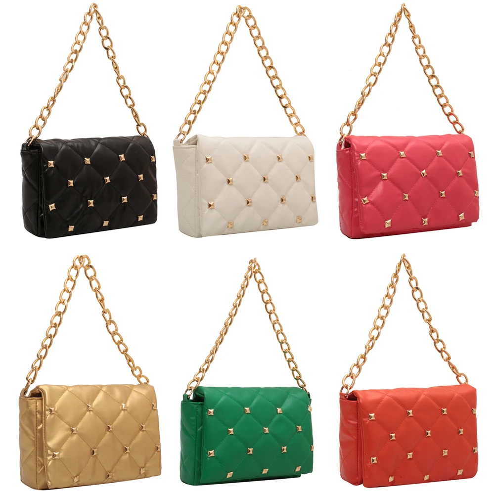 

Fashion Checker Pattern Shoulder Bag Vintage Women PU Multifunctional Chain Small Handbags Flap Crossbody Bags