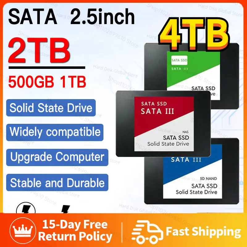 

Hot Sale Original SSD Hard Disk 1TB 4TB 2.5 Inch SATA SSD For Laptop/Computer Internal Solid State Drive High-Speed Hard Disk