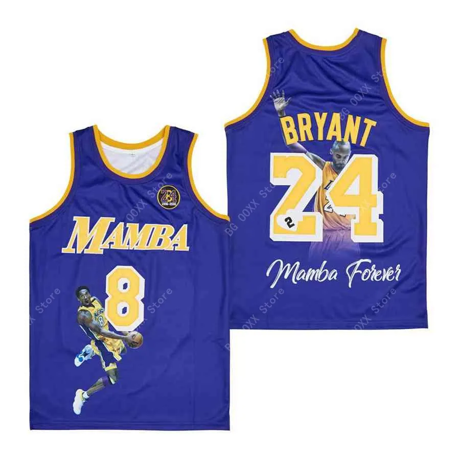 

BG basketball jersey black MAMBA 8 24 Bryant Jerseys Embroidery sewing Outdoor sportswear Hip-hop summer purple 2022 new