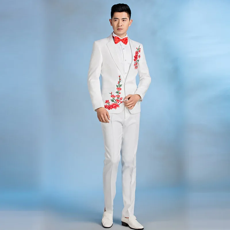 Комплект из 2 предметов костюм певицы Emcee мужской деловой свадебный ансамбль с