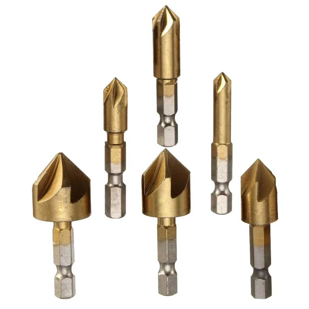 Сверло для зенковки 1/4 ''с шестигранным хвостовиком 5 канавками Зенковка 90