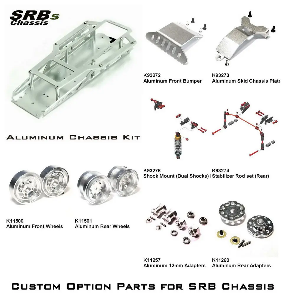 

Custom SRB Option Parts Aluminum Chassis/Bumper/ Kit for Tamiya Sand Scorcher Fighting Buggy Champ Car