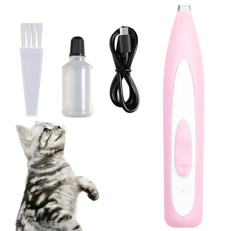Professional Silent Cat Dog Hair Trimmer Paws Nail Grinder Animal Foot Hair Cutter Remover USB Rechargeable Pet Grooming Clipper