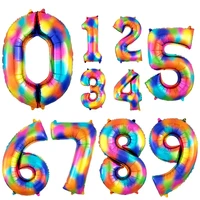 40inch new rainbow number foil balloons happy birthday wedding christmas party decoration digital balloons kids gift air globos