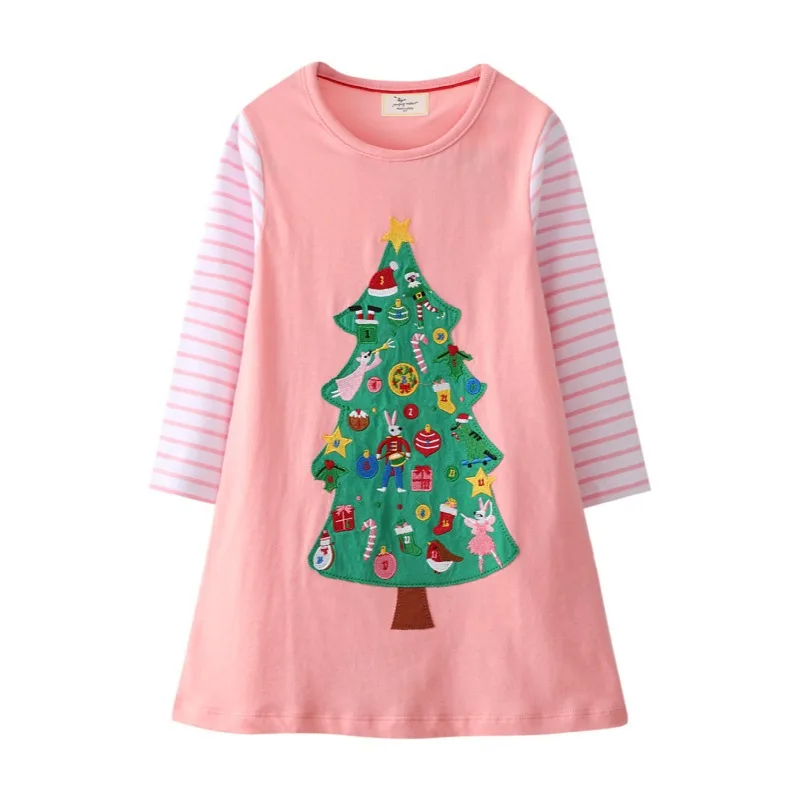 

Christmas Tree Print Girl Dress Autumn Winter Children Animal Mesh Party Tutu Kids Girls Dresses