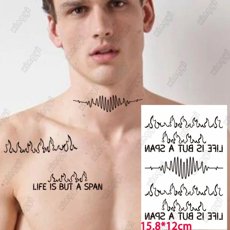 Водостойкая временная татуировка-наклейка с рисунком пламени леса горной стены