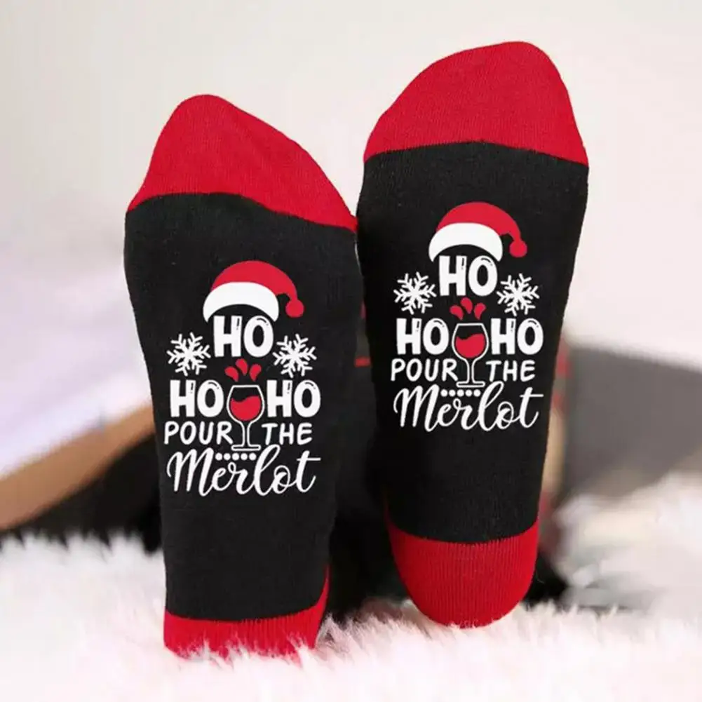 

Holiday Socks Festive Snowman Bowknot Christmas Socks Cute Mid Tube Winter Socks for Holiday Gifts Teens Santa Cozy Breathable