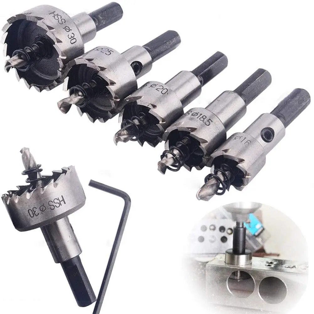 Кольцевая пила Prodrill 15-55 мм быстрорежущая сталь с титановым покрытием набор для