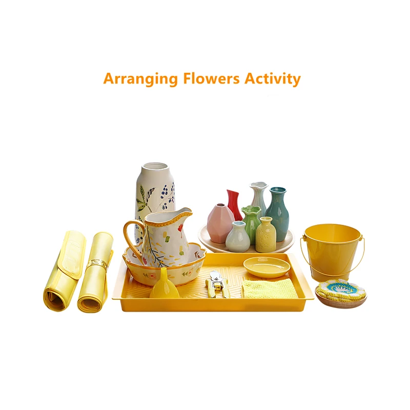 

Montessori Practical Life Activity Arrange Flowers Job for Kids Early Learnig Resources CASA Educational Equipment Children Game