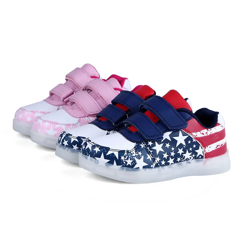Size 25-35 Luminous Sneakers USB Children Shoe Boy Girl Glowing with Sole Tennis Kids Light Up Shoes Basket |