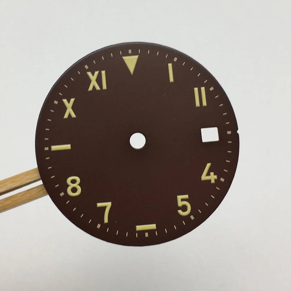 No Logo 28.5mm Watch Dial Substitute Modified Dial Luminous Literal  for NH35A Movement A7 Men Watch Accessories