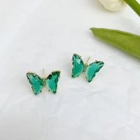 personality summer transparent butterfly stud earrings jewelry accessories