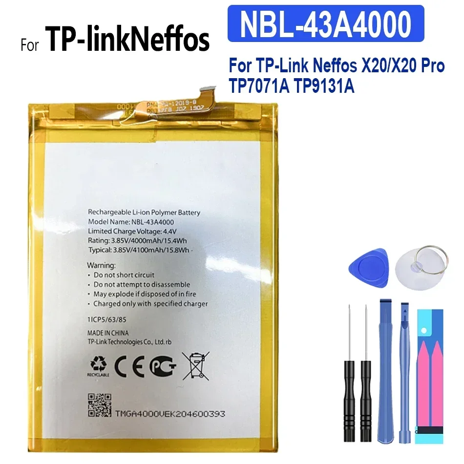 NBL-43A4000 4100mAh Сменный аккумулятор для TP-Link Neffos X20/X20 Pro TP7071A TP9131A