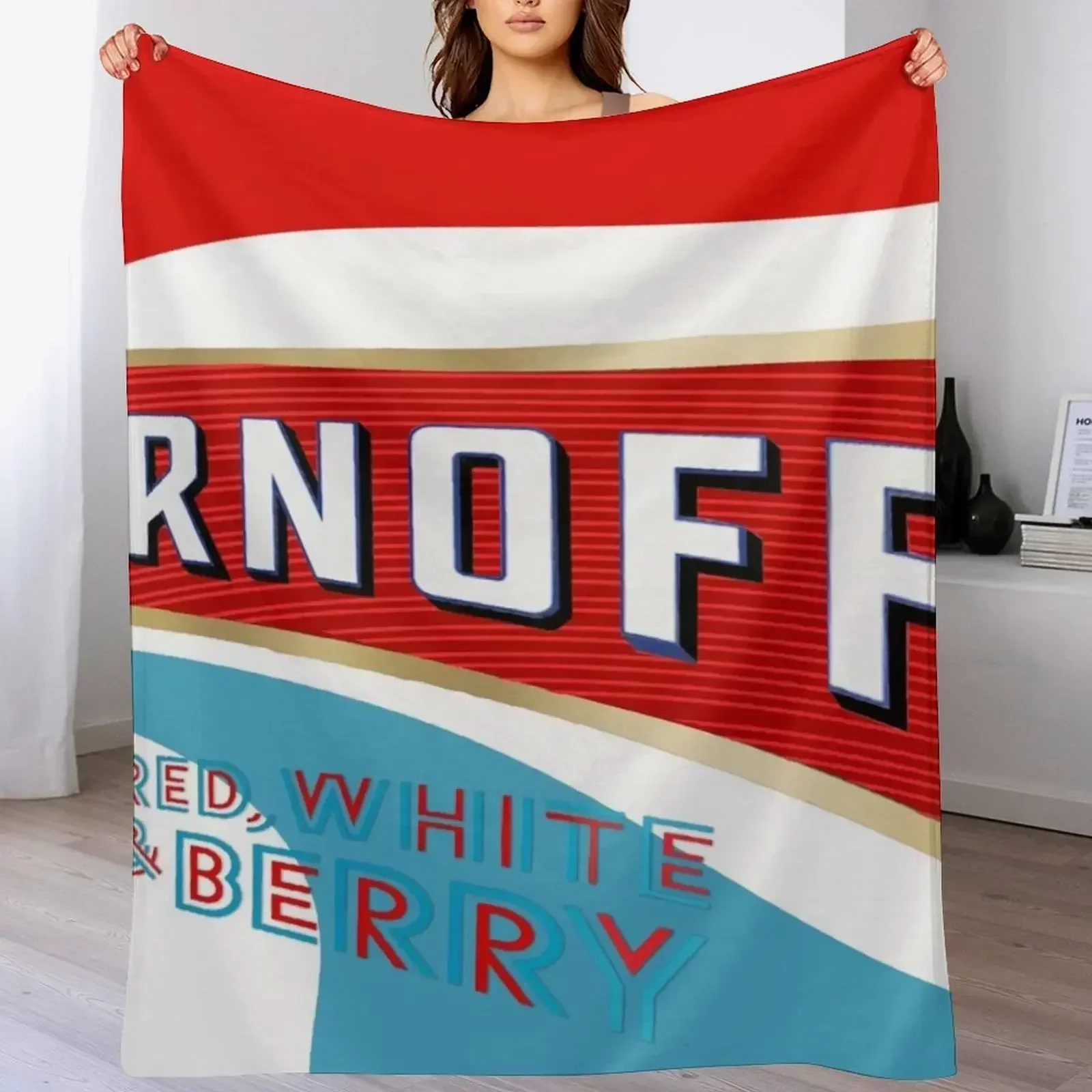 Фото Плед Smirnoff Red White and Berry для дивана-кровати, фланелевый, мягкий плюшевый плед, одеяло для переезда. №4