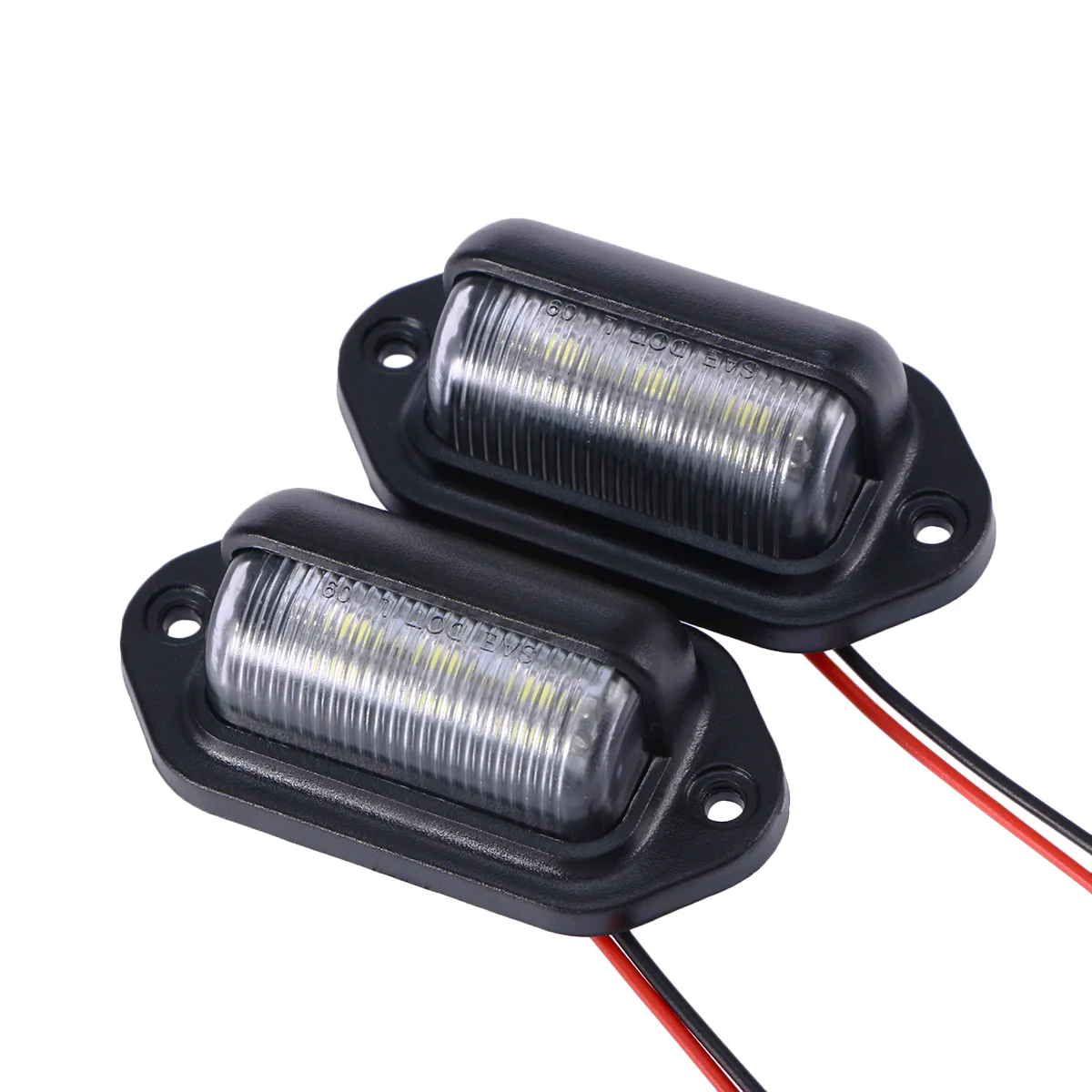 

2PCS Car LED License Plate Tag Light 12V Side Marker Lights or Convenience Courtesy Door Step Lamp (Black)
