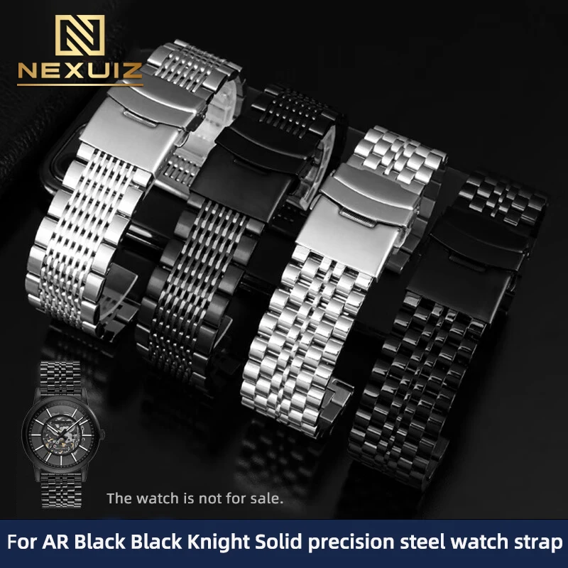 Мужской Универсальный точный стальной ремешок для часов Armani Black рыцарский